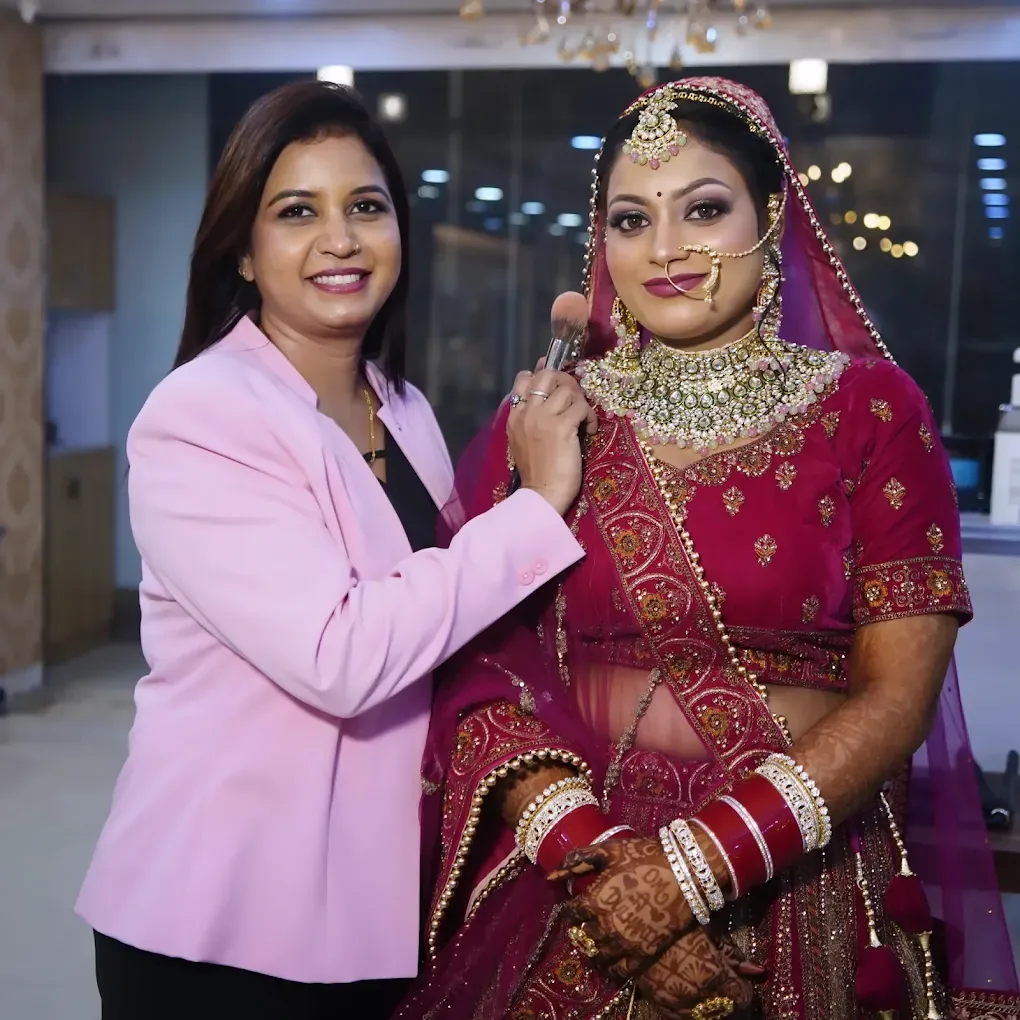 Reena Singh, founder of Swanky Unisex Salon, at work