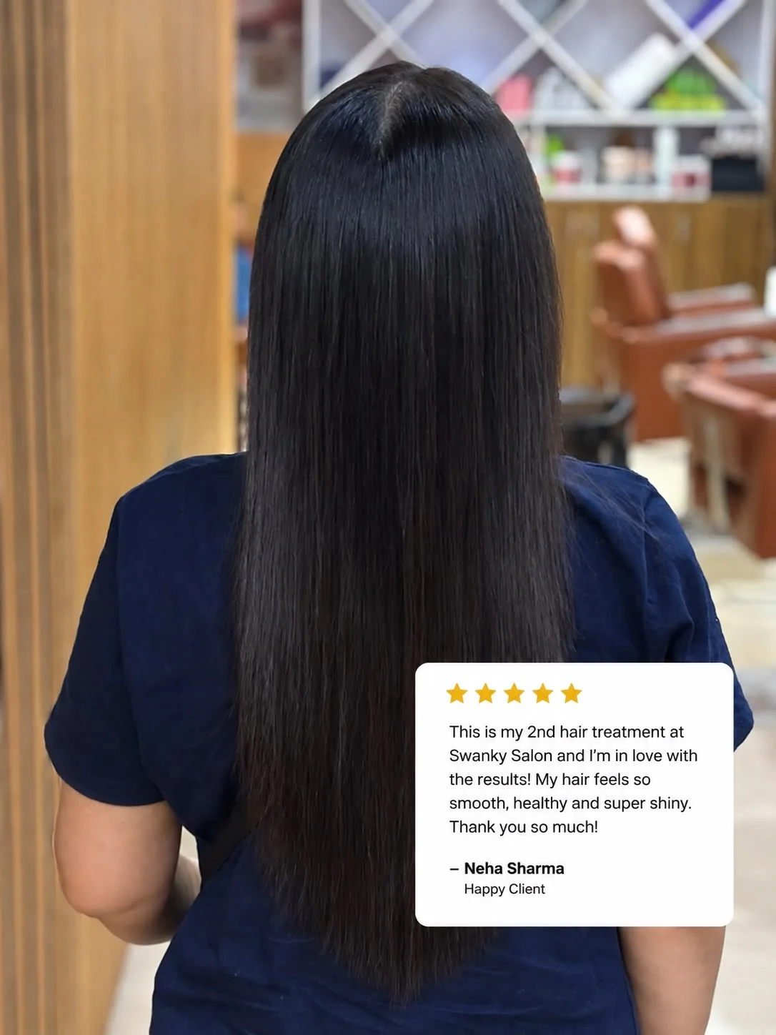 Hair treatment result, client review